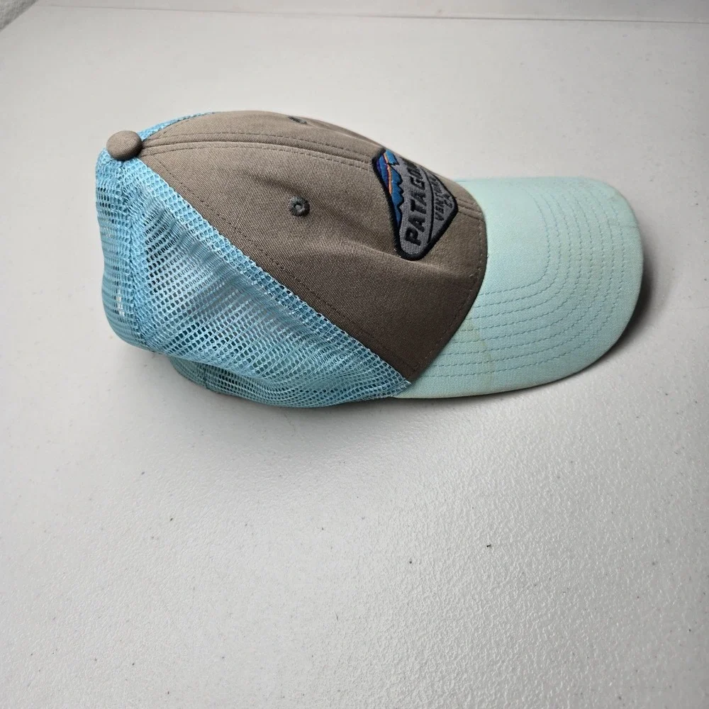 Patagonia Unisex Trucker Hat ALL Blue Curved Snapback Logo Ventura CA READ
